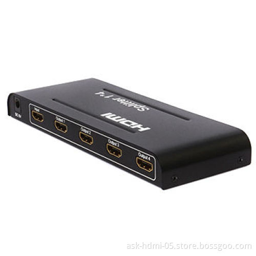 1x4 HDMI splitter, 1 input, 4 outputs